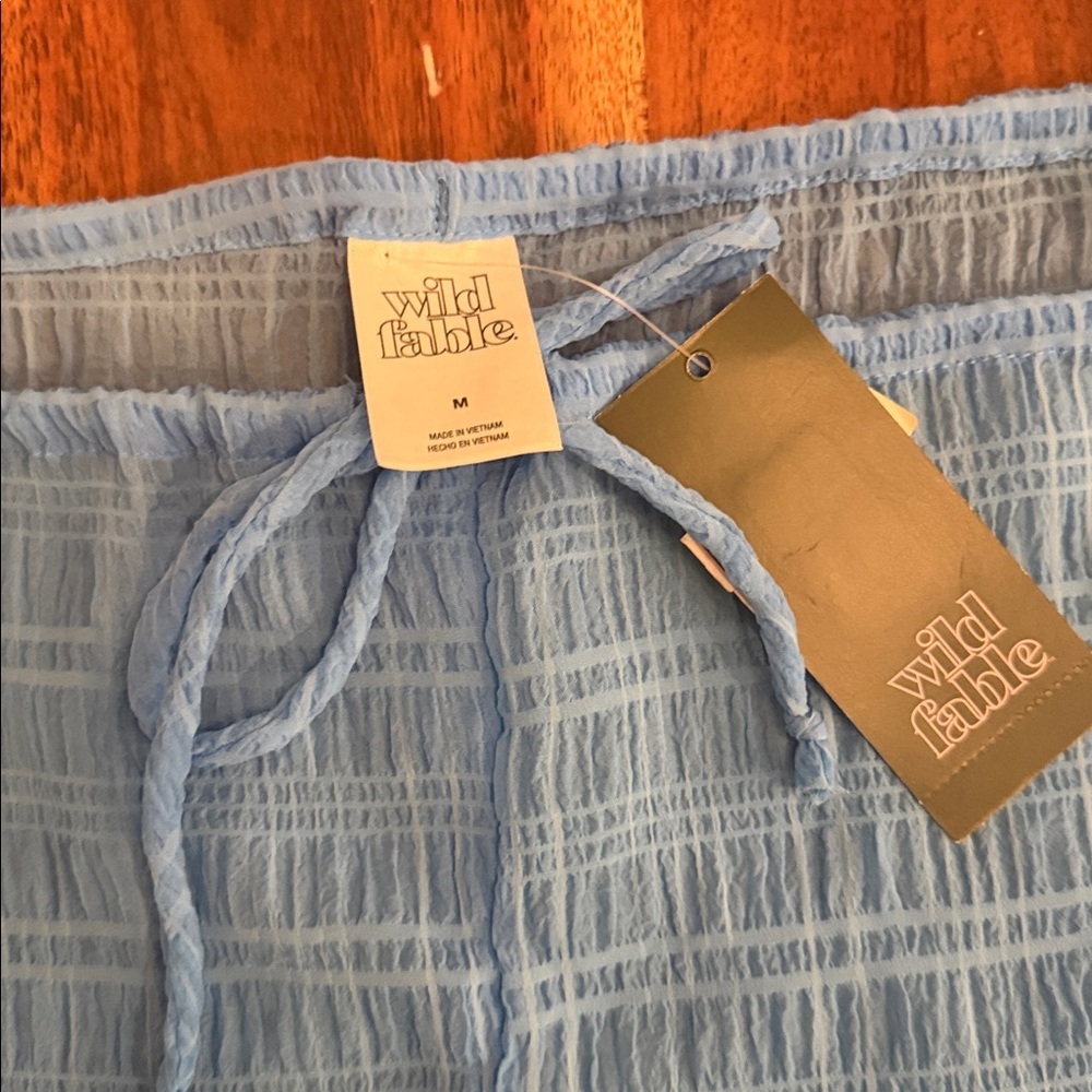 Wild Fable Sky Blue Textured Swimsuit Cover Up Shorts - Picture 3 of 4